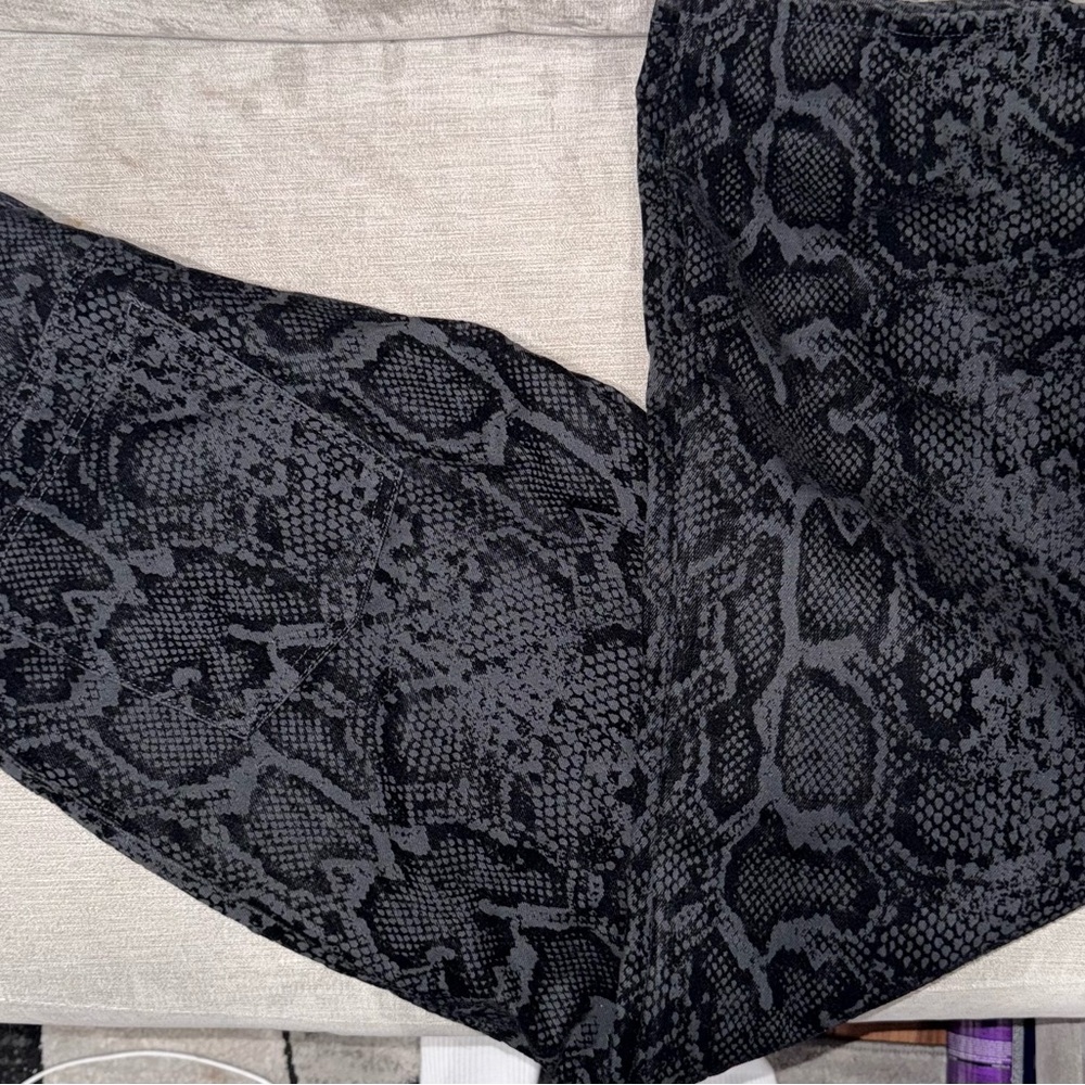 Zara Black Snake Print Jeans